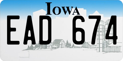 IA license plate EAD674