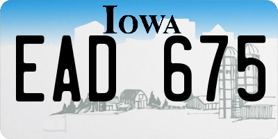 IA license plate EAD675