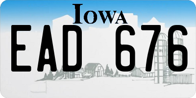 IA license plate EAD676