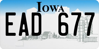 IA license plate EAD677