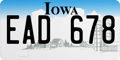 IA license plate EAD678