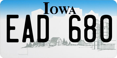 IA license plate EAD680