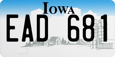 IA license plate EAD681