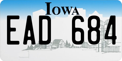 IA license plate EAD684