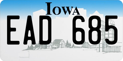 IA license plate EAD685