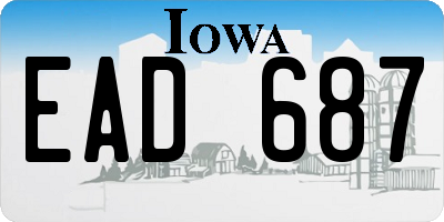 IA license plate EAD687