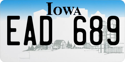 IA license plate EAD689