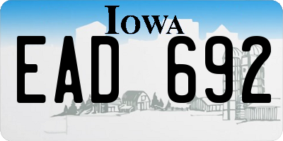 IA license plate EAD692