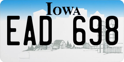 IA license plate EAD698