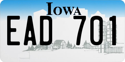 IA license plate EAD701