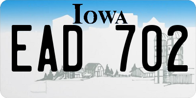IA license plate EAD702