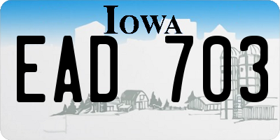 IA license plate EAD703