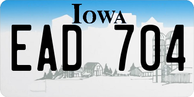 IA license plate EAD704