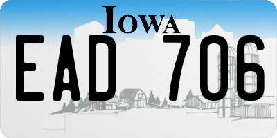 IA license plate EAD706