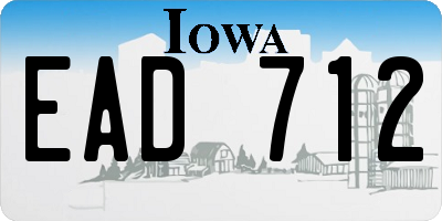 IA license plate EAD712