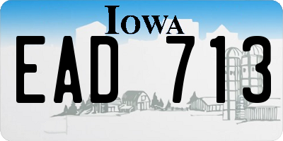 IA license plate EAD713