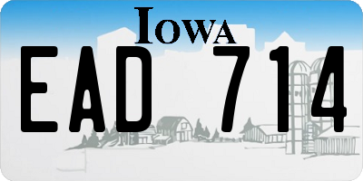 IA license plate EAD714