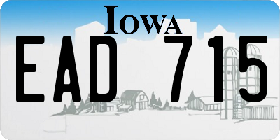 IA license plate EAD715