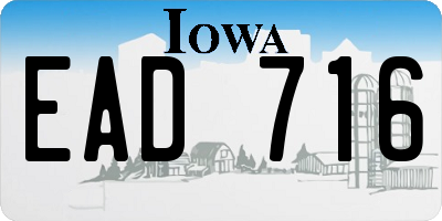 IA license plate EAD716