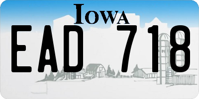 IA license plate EAD718