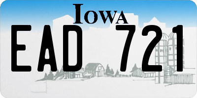 IA license plate EAD721