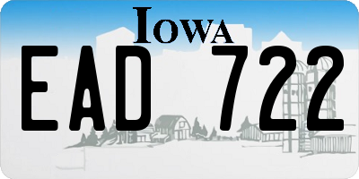 IA license plate EAD722