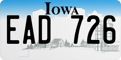 IA license plate EAD726