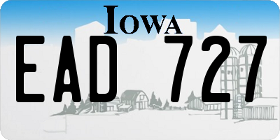 IA license plate EAD727