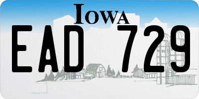 IA license plate EAD729