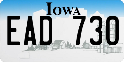 IA license plate EAD730