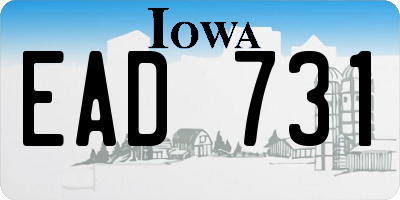 IA license plate EAD731