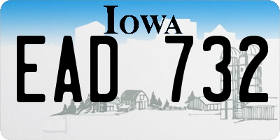 IA license plate EAD732