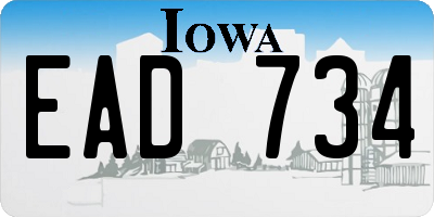 IA license plate EAD734