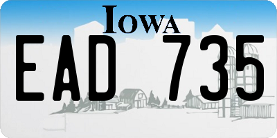 IA license plate EAD735