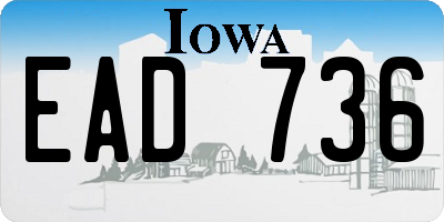 IA license plate EAD736