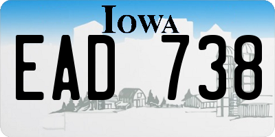 IA license plate EAD738