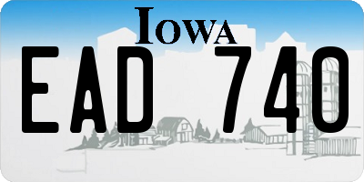 IA license plate EAD740