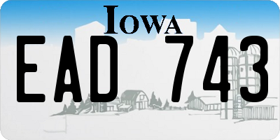 IA license plate EAD743