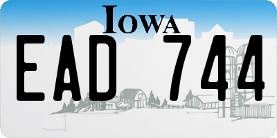IA license plate EAD744