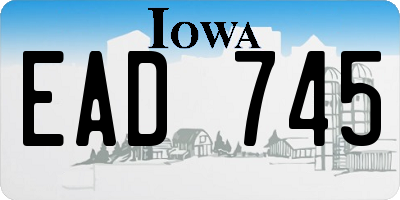 IA license plate EAD745
