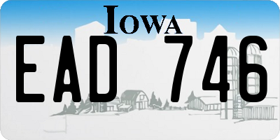 IA license plate EAD746