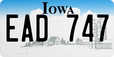 IA license plate EAD747