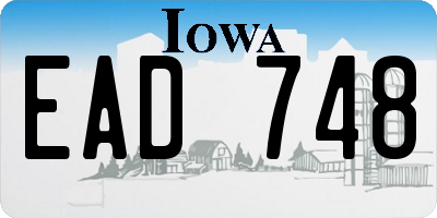 IA license plate EAD748