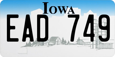 IA license plate EAD749