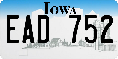 IA license plate EAD752