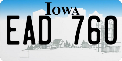 IA license plate EAD760