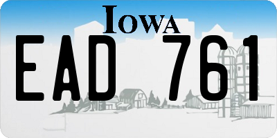 IA license plate EAD761