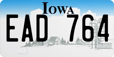 IA license plate EAD764