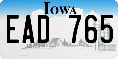 IA license plate EAD765