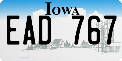IA license plate EAD767